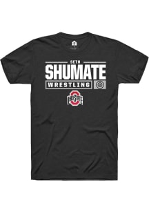 Seth Shumate  Ohio State Buckeyes Black Rally NIL Stacked Box Short Sleeve T Shirt