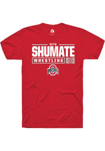 Seth Shumate  Ohio State Buckeyes Red Rally NIL Stacked Box Short Sleeve T Shirt