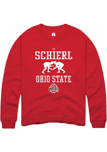 TJ Schierl  Rally Ohio State Buckeyes Mens Red NIL Sport Icon Long Sleeve Crew Sweatshirt