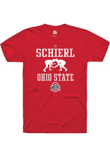 TJ Schierl  Ohio State Buckeyes Red Rally NIL Sport Icon Short Sleeve T Shirt