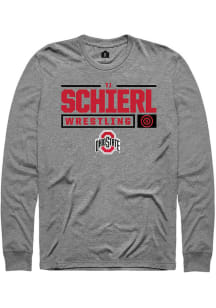TJ Schierl  Ohio State Buckeyes Graphite Rally NIL Stacked Box Long Sleeve T Shirt