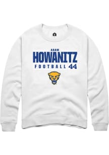 Adam Howanitz  Rally Pitt Panthers Mens White NIL Stacked Box Long Sleeve Crew Sweatshirt