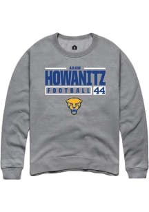 Adam Howanitz  Rally Pitt Panthers Mens Graphite NIL Stacked Box Long Sleeve Crew Sweatshirt