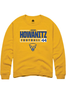 Adam Howanitz  Rally Pitt Panthers Mens Gold NIL Stacked Box Long Sleeve Crew Sweatshirt