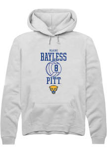 Blaire Bayless  Rally Pitt Panthers Mens White NIL Sport Icon Long Sleeve Hoodie