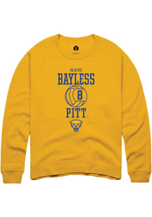 Blaire Bayless  Rally Pitt Panthers Mens Gold NIL Sport Icon Long Sleeve Crew Sweatshirt