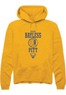 Blaire Bayless  Rally Pitt Panthers Mens Gold NIL Sport Icon Long Sleeve Hoodie