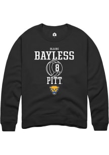 Blaire Bayless  Rally Pitt Panthers Mens Black NIL Sport Icon Long Sleeve Crew Sweatshirt