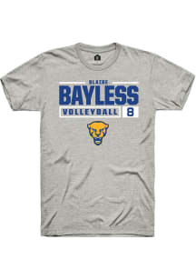 Blaire Bayless  Pitt Panthers Ash Rally NIL Stacked Box Short Sleeve T Shirt