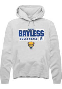Blaire Bayless  Rally Pitt Panthers Mens White NIL Stacked Box Long Sleeve Hoodie