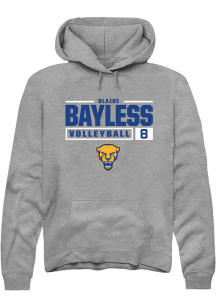 Blaire Bayless  Rally Pitt Panthers Mens Graphite NIL Stacked Box Long Sleeve Hoodie