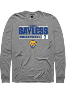 Blaire Bayless  Pitt Panthers Graphite Rally NIL Stacked Box Long Sleeve T Shirt