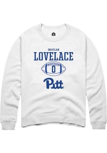 Braylan Lovelace  Rally Pitt Panthers Mens White NIL Sport Icon Long Sleeve Crew Sweatshirt
