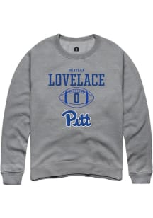 Braylan Lovelace  Rally Pitt Panthers Mens Graphite NIL Sport Icon Long Sleeve Crew Sweatshirt