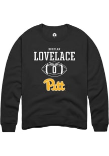 Braylan Lovelace  Rally Pitt Panthers Mens Black NIL Sport Icon Long Sleeve Crew Sweatshirt