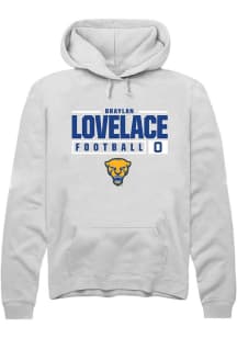 Braylan Lovelace  Rally Pitt Panthers Mens White NIL Stacked Box Long Sleeve Hoodie