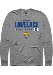 Braylan Lovelace  Pitt Panthers Graphite Rally NIL Stacked Box Long Sleeve T Shirt