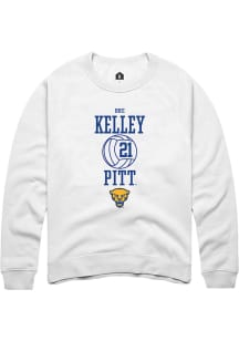 Bre Kelley  Rally Pitt Panthers Mens White NIL Sport Icon Long Sleeve Crew Sweatshirt