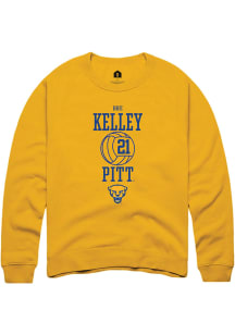 Bre Kelley  Rally Pitt Panthers Mens Gold NIL Sport Icon Long Sleeve Crew Sweatshirt