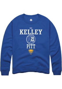 Bre Kelley  Rally Pitt Panthers Mens Blue NIL Sport Icon Long Sleeve Crew Sweatshirt