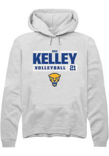 Bre Kelley  Rally Pitt Panthers Mens White NIL Stacked Box Long Sleeve Hoodie