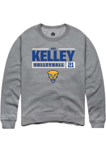 Bre Kelley  Rally Pitt Panthers Mens Graphite NIL Stacked Box Long Sleeve Crew Sweatshirt