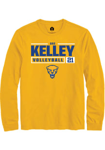 Bre Kelley  Pitt Panthers Gold Rally NIL Stacked Box Long Sleeve T Shirt