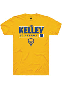 Bre Kelley  Pitt Panthers Gold Rally NIL Stacked Box Short Sleeve T Shirt