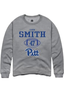 Caden Smith  Rally Pitt Panthers Mens Graphite NIL Sport Icon Long Sleeve Crew Sweatshirt