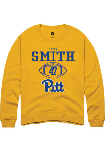 Caden Smith  Rally Pitt Panthers Mens Gold NIL Sport Icon Long Sleeve Crew Sweatshirt