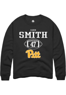 Caden Smith  Rally Pitt Panthers Mens Black NIL Sport Icon Long Sleeve Crew Sweatshirt