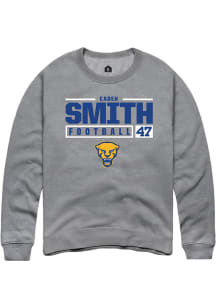 Caden Smith  Rally Pitt Panthers Mens Graphite NIL Stacked Box Long Sleeve Crew Sweatshirt