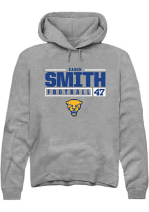Caden Smith  Rally Pitt Panthers Mens Graphite NIL Stacked Box Long Sleeve Hoodie