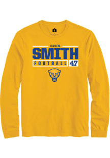 Caden Smith  Pitt Panthers Gold Rally NIL Stacked Box Long Sleeve T Shirt