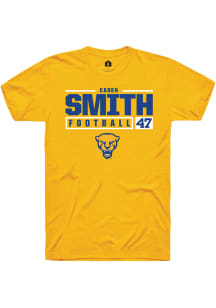 Caden Smith  Pitt Panthers Gold Rally NIL Stacked Box Short Sleeve T Shirt