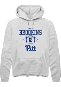 Cruce Brookins  Rally Pitt Panthers Mens White NIL Sport Icon Long Sleeve Hoodie