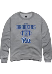 Cruce Brookins  Rally Pitt Panthers Mens Graphite NIL Sport Icon Long Sleeve Crew Sweatshirt