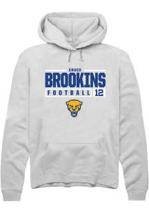 Cruce Brookins  Rally Pitt Panthers Mens White NIL Stacked Box Long Sleeve Hoodie