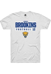 Cruce Brookins  Pitt Panthers White Rally NIL Stacked Box Short Sleeve T Shirt