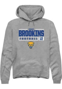 Cruce Brookins  Rally Pitt Panthers Mens Graphite NIL Stacked Box Long Sleeve Hoodie