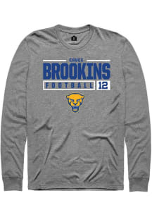 Cruce Brookins  Pitt Panthers Graphite Rally NIL Stacked Box Long Sleeve T Shirt