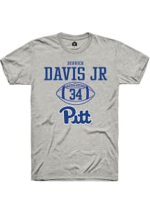 Derrick Davis Jr  Pitt Panthers Ash Rally NIL Sport Icon Short Sleeve T Shirt