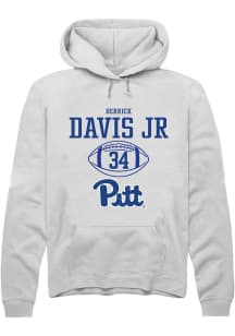 Derrick Davis Jr  Rally Pitt Panthers Mens White NIL Sport Icon Long Sleeve Hoodie