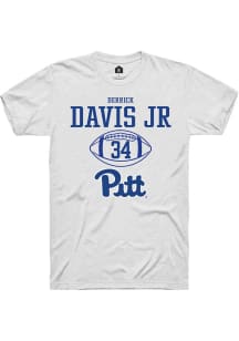 Derrick Davis Jr  Pitt Panthers White Rally NIL Sport Icon Short Sleeve T Shirt