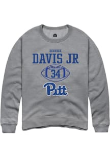 Derrick Davis Jr  Rally Pitt Panthers Mens Graphite NIL Sport Icon Long Sleeve Crew Sweatshirt