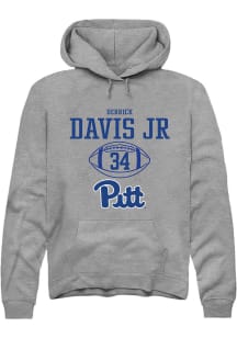 Derrick Davis Jr  Rally Pitt Panthers Mens Graphite NIL Sport Icon Long Sleeve Hoodie