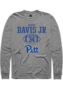 Derrick Davis Jr  Pitt Panthers Graphite Rally NIL Sport Icon Long Sleeve T Shirt