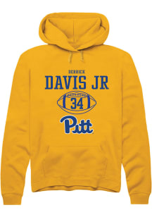 Derrick Davis Jr  Rally Pitt Panthers Mens Gold NIL Sport Icon Long Sleeve Hoodie