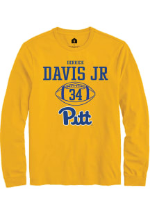 Derrick Davis Jr  Pitt Panthers Gold Rally NIL Sport Icon Long Sleeve T Shirt