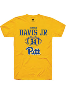 Derrick Davis Jr  Pitt Panthers Gold Rally NIL Sport Icon Short Sleeve T Shirt